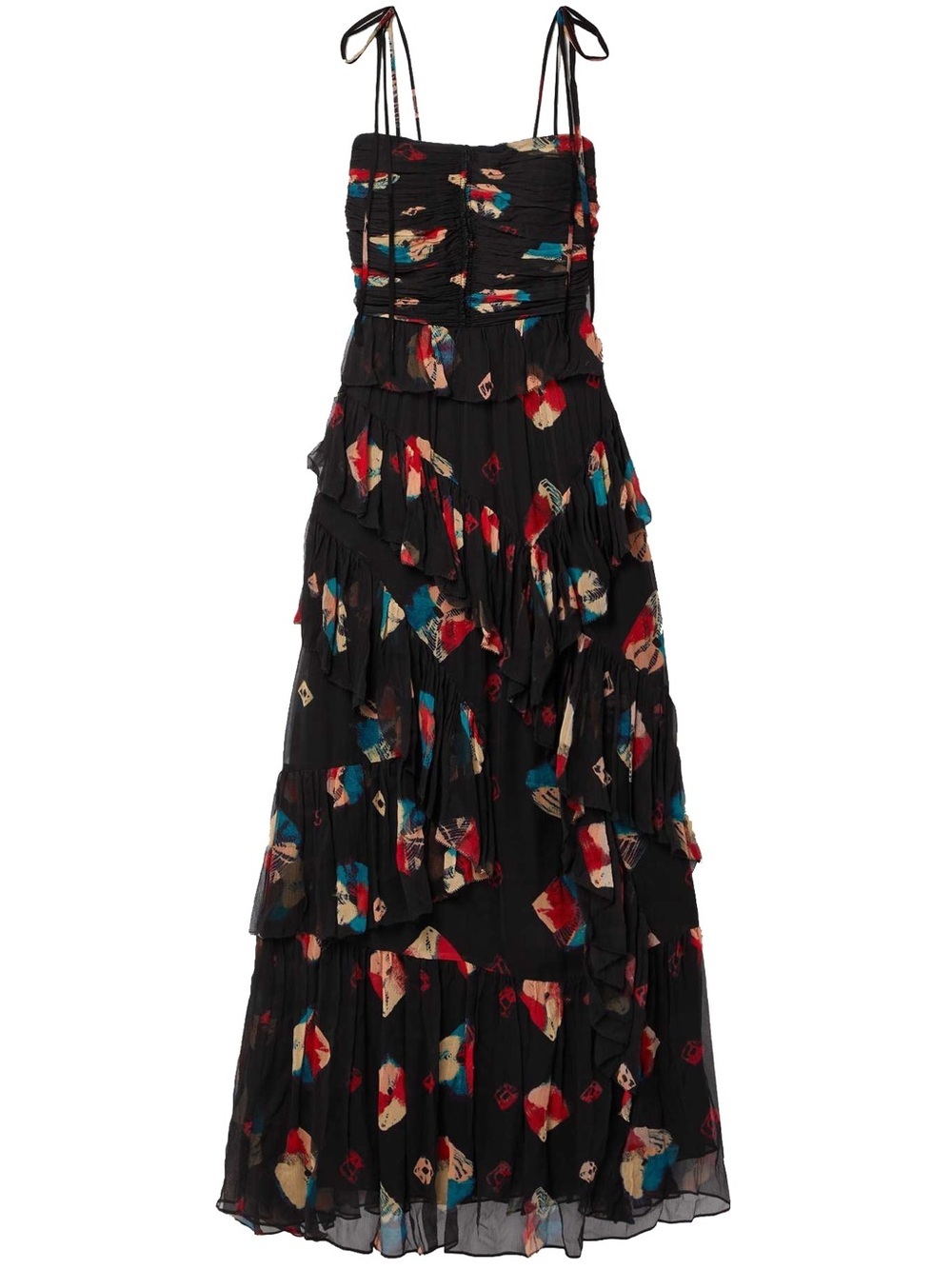Ulla Johnson Aveline Tiered Ruffled Printed Silk-Crepon Gown - Picture 10 of 10